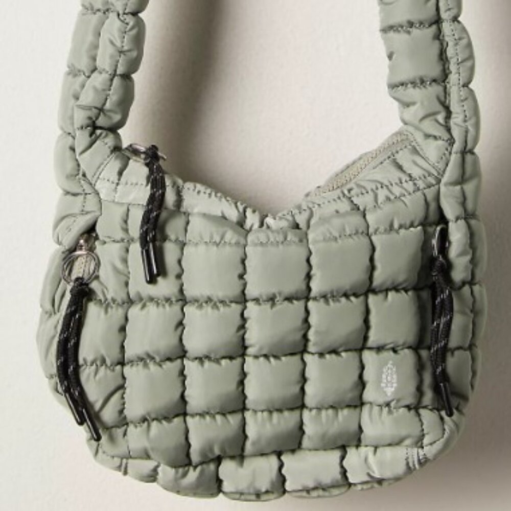 NWT Free People FP Movement Quilted Baby Carryall Sling Bag stone sage